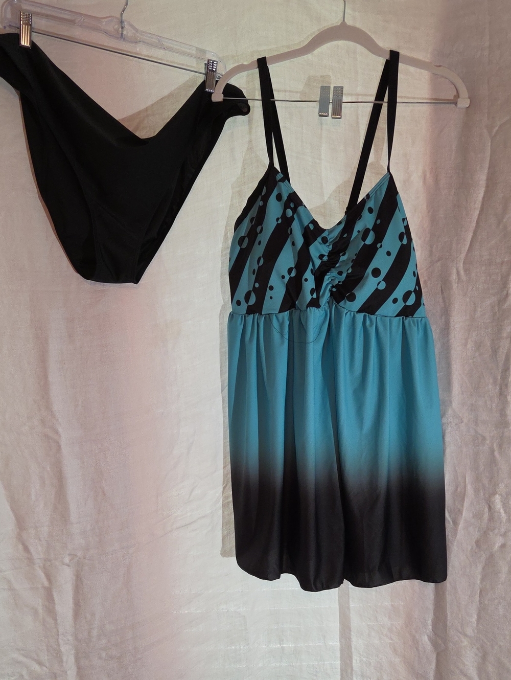Women's Blue Ombre Chemise with Black Accents - Brand